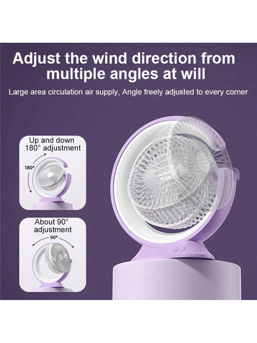 Usb Desk Fan Mini Multiple Function Silent Dual-Purpose Rechargeable Fan