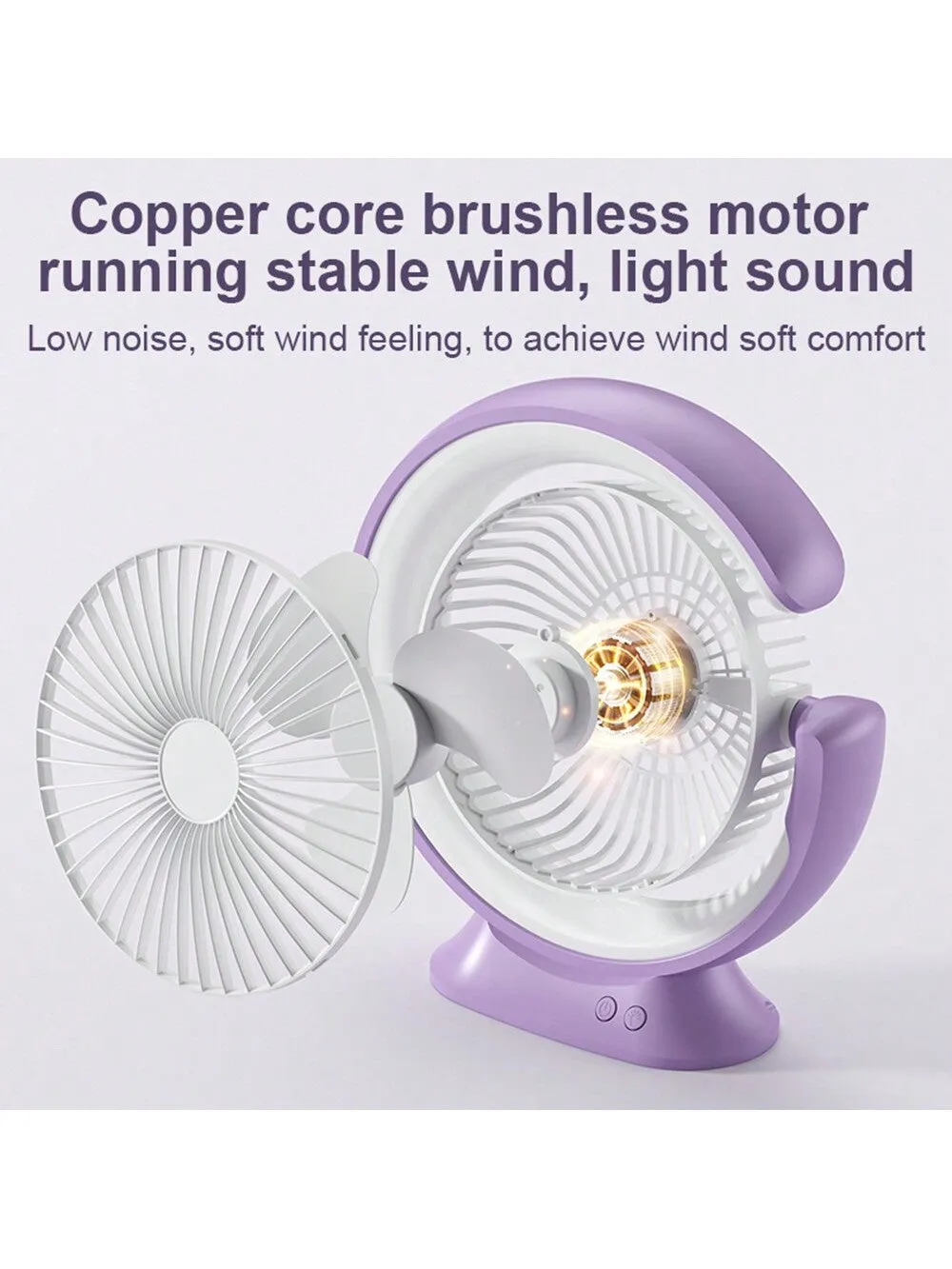 Usb Desk Fan Mini Multiple Function Silent Dual-Purpose Rechargeable Fan