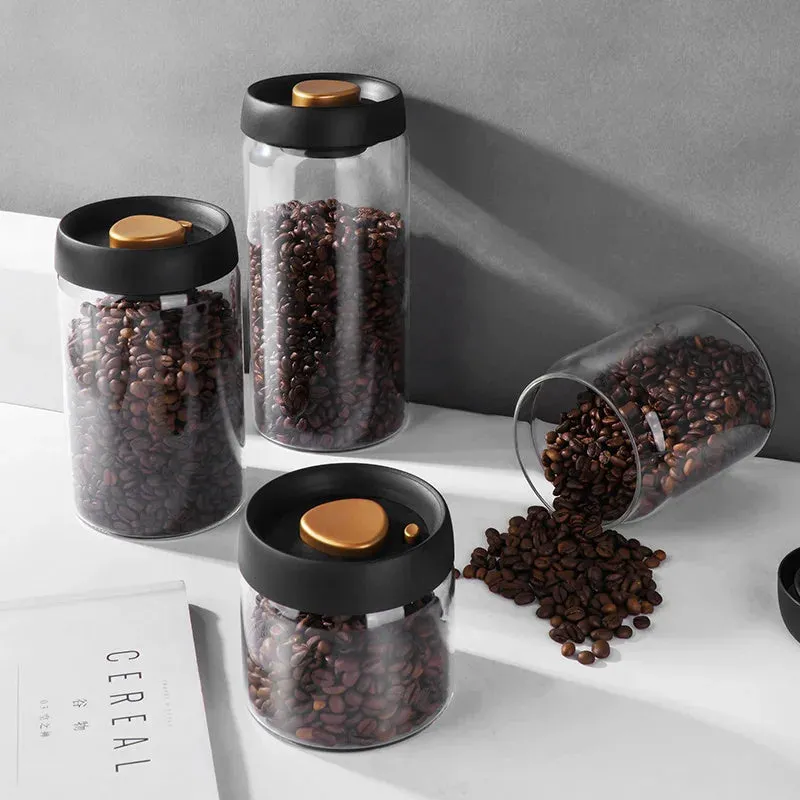 Vacuum Sealing Glass Airtight Jars - Perfect for Coffee, Nuts, Grains, Spices etc