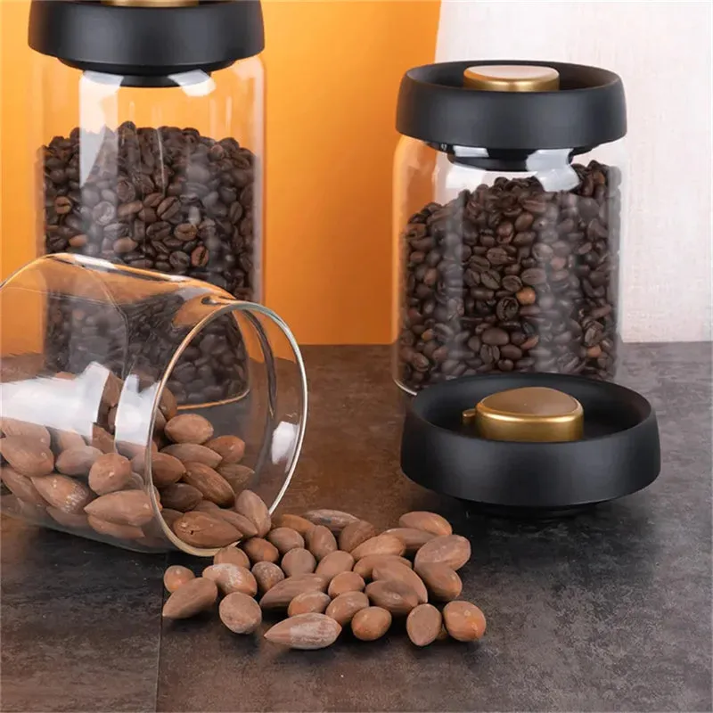 Vacuum Sealing Glass Airtight Jars - Perfect for Coffee, Nuts, Grains, Spices etc