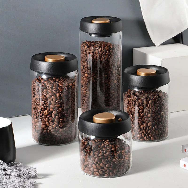 Vacuum Sealing Glass Airtight Jars - Perfect for Coffee, Nuts, Grains, Spices etc