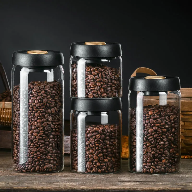 Vacuum Sealing Glass Airtight Jars - Perfect for Coffee, Nuts, Grains, Spices etc