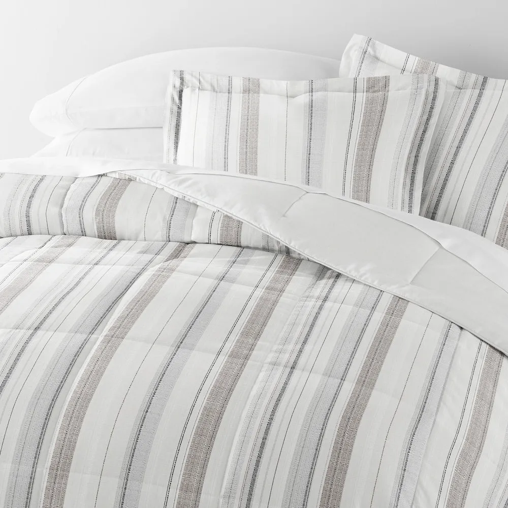 Vertical Stripe Reversible Down-Alternative Comforter Set - 12 Days of Deals