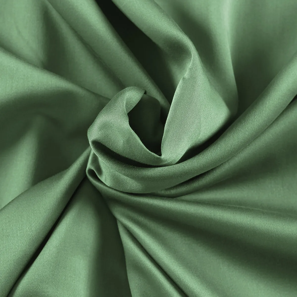 Viola Plain 100% Cotton Sateen Basil Bed Sheet