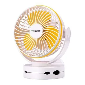 VIVOSUN 6700mAh USB Powered Clip Fan with Hanging Hook 4 Speeds 2 Level Light for Camp Baby Stroller Gym Home Office