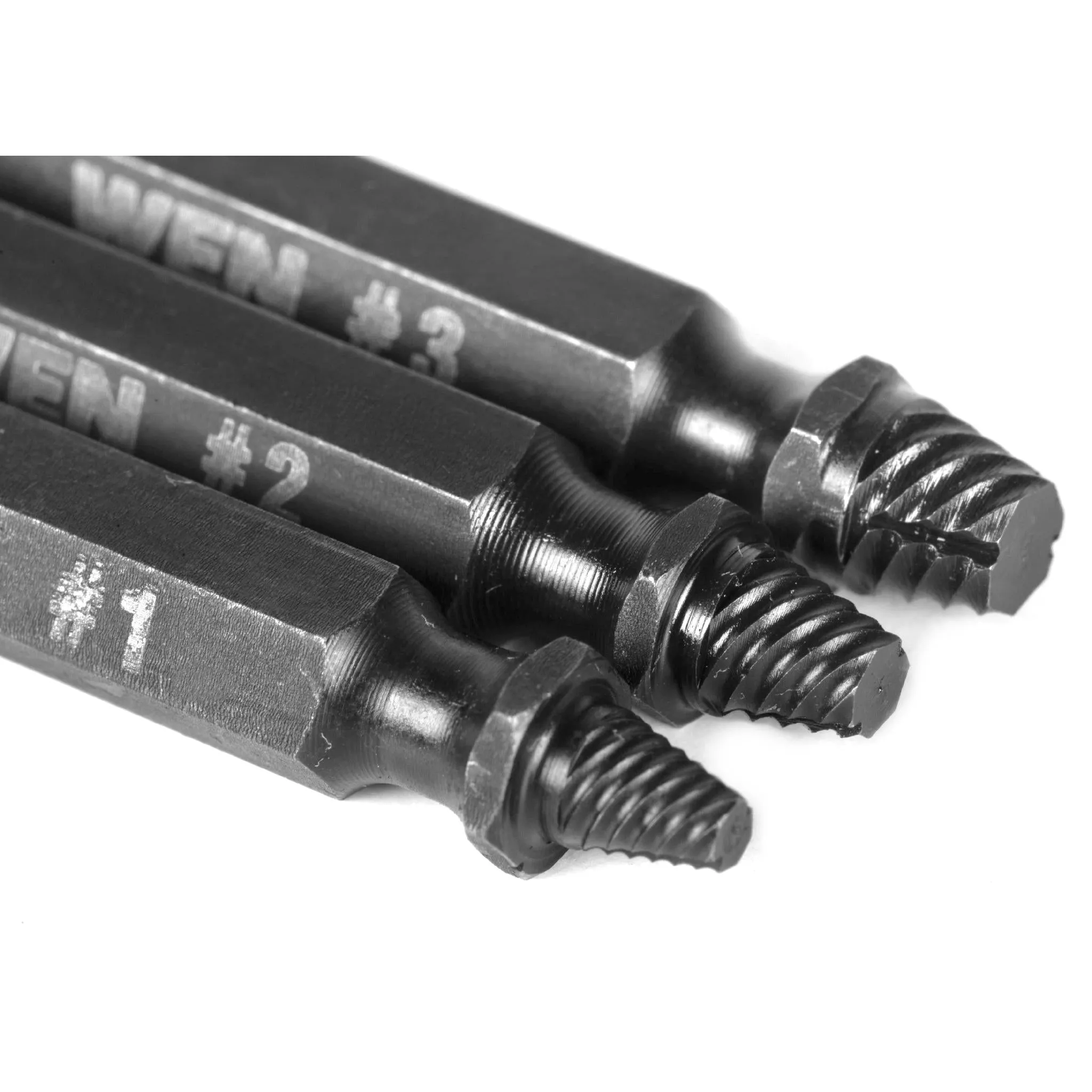 WEN DBX003 Screw Extractor Kit, Impact-Rated 3-Piece Set with Double-Ended Bits