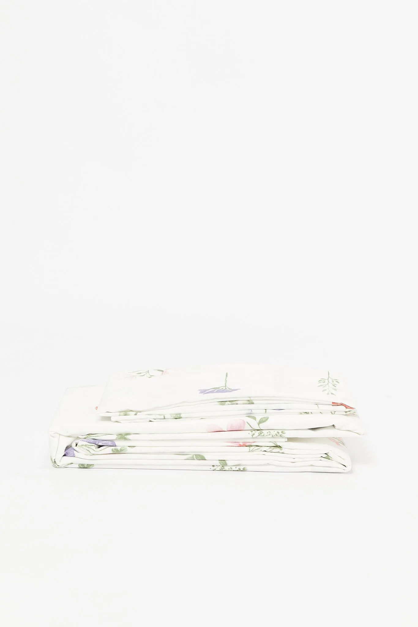 White Floral Print 2-Piece Flat Sheet (Single Size)