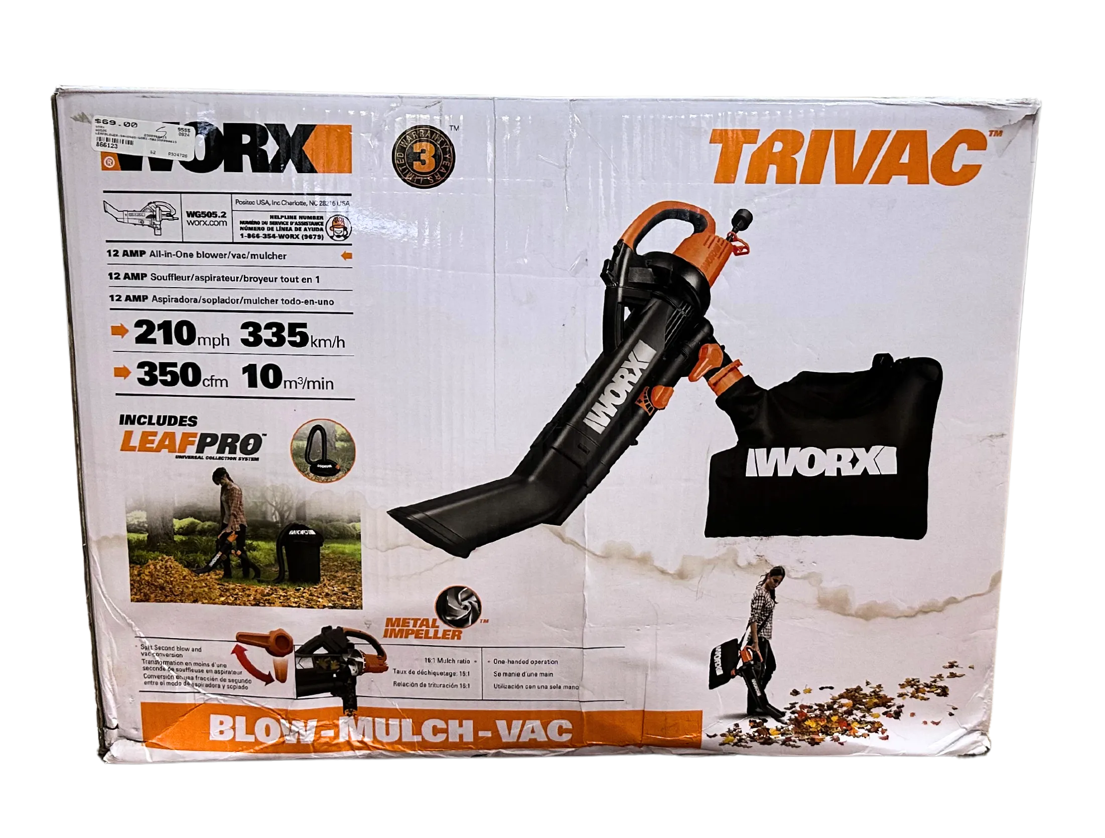 Worx WG505 Trivac Blower/Mulcher/Vacuum