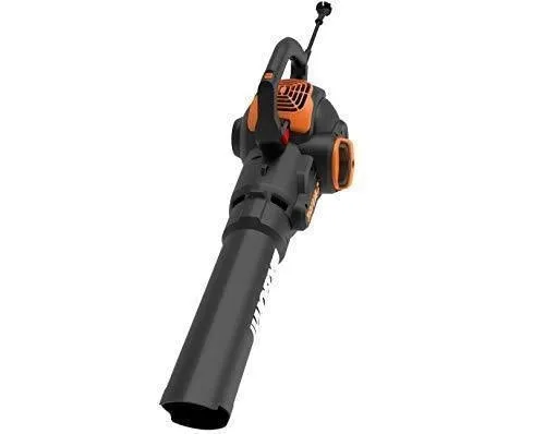 WORX WG512 Trivac 2.0 Electric 12-amp 3-in-1 Vacuum Blower/Mulcher/Vac, Black and Orange