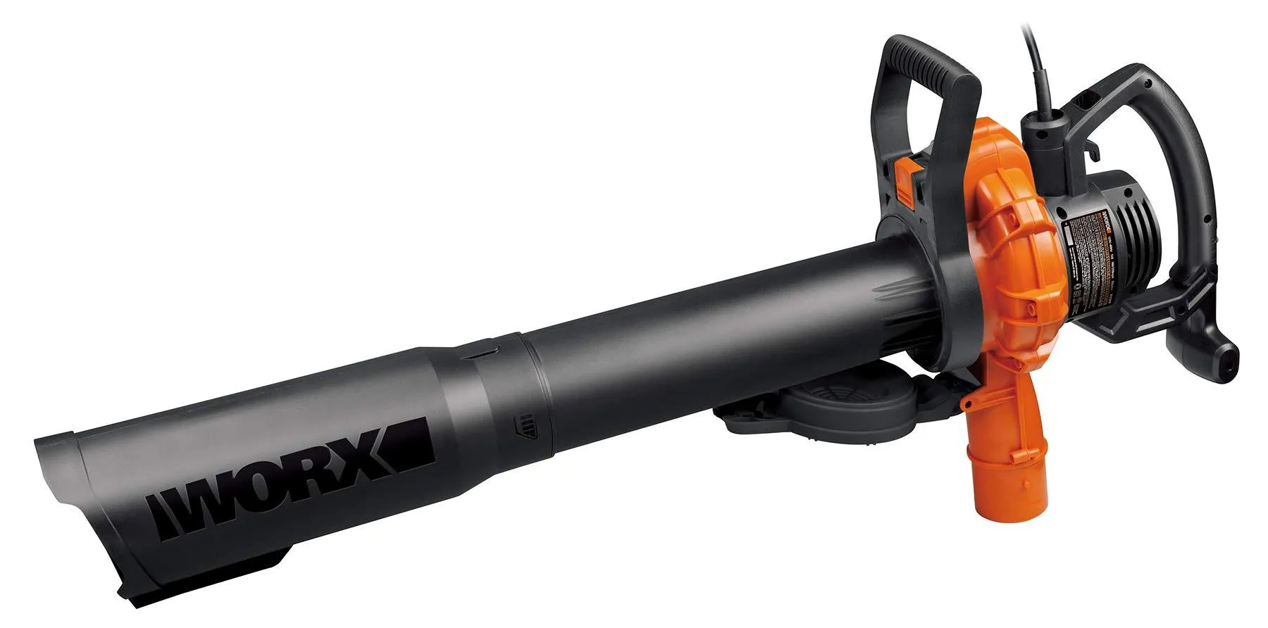 WORX WG518 12 Amp 2-Speed Leaf Blower, Mulcher & Vacuum, 10" x 11" x 40", Orange and Black