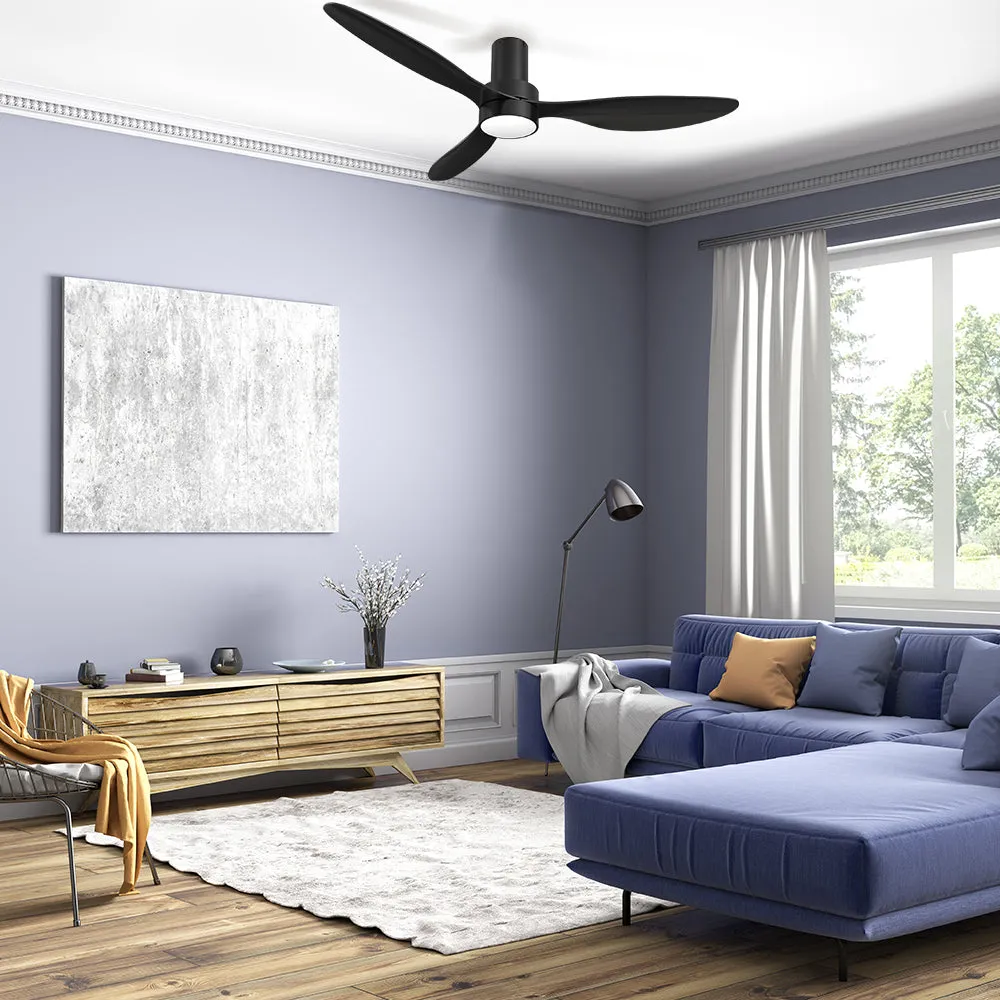 Xander Flush Mount Ceiling Fan with LED Light and Remote 52 Inch